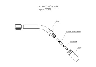 Сварочный рукав Parker SGB 250A 4 метра для полуавтоматической сварки SGB2500-40ERBG (аналог Binzel MB EVO 25) – svarkult.by